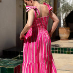Robe froufrou rose flui byzantine