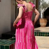Robe froufrou rose flui byzantine