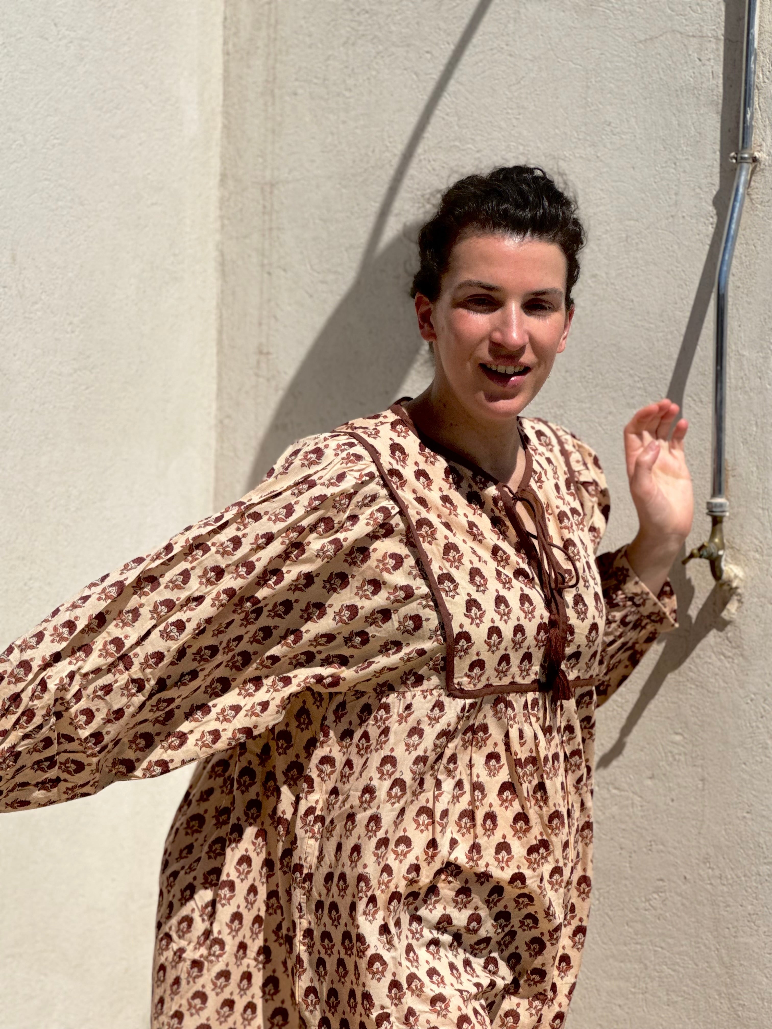 Robe bohème marron glacé