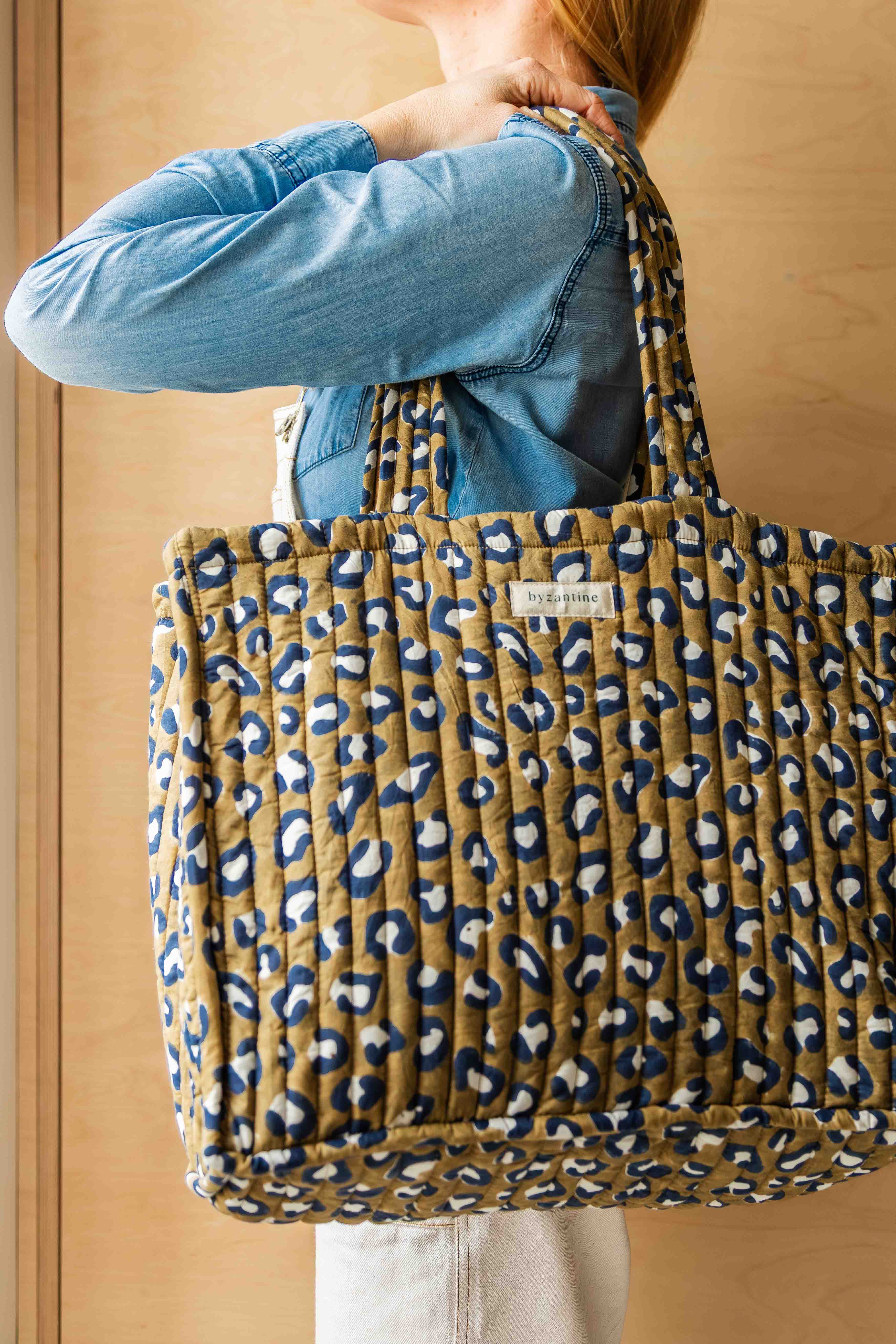 Sac cabas léopard vert kaki byzantine