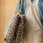 Sac cabas coton matelassé léopard vert