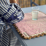 Set de table rayé rose byzantine