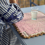 Set de table rayé rose byzantine