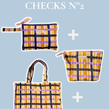 Ensemble Cabas, Pochette & Trousse – CHECKS N°2